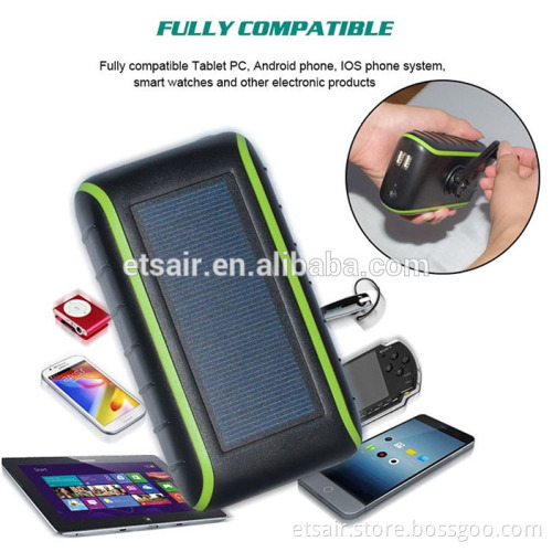 New Universal Emergency Power Hand Crank Flashlight Solar Panel Charger Original